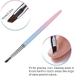 Pinceaux de Nettoyage pour Art des Ongles, Pinceaux pour Nettoyer les Erreurs de Vernis sur les Cuticules, Pinceau Résistant à l'Acétone, Pinceaux de Nettoyage pour Ongles pour Art et Designs (2 Pcs Ronds & Anglés)