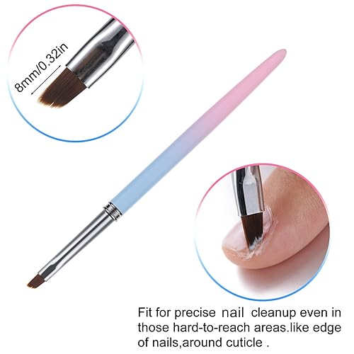 Miniatura 3 de Cepillos de limpieza de uñas, cepillos de uñas para limpiar errores de esmalte en las cutículas, cepillo de uñas resistente a acetona, cepillos de