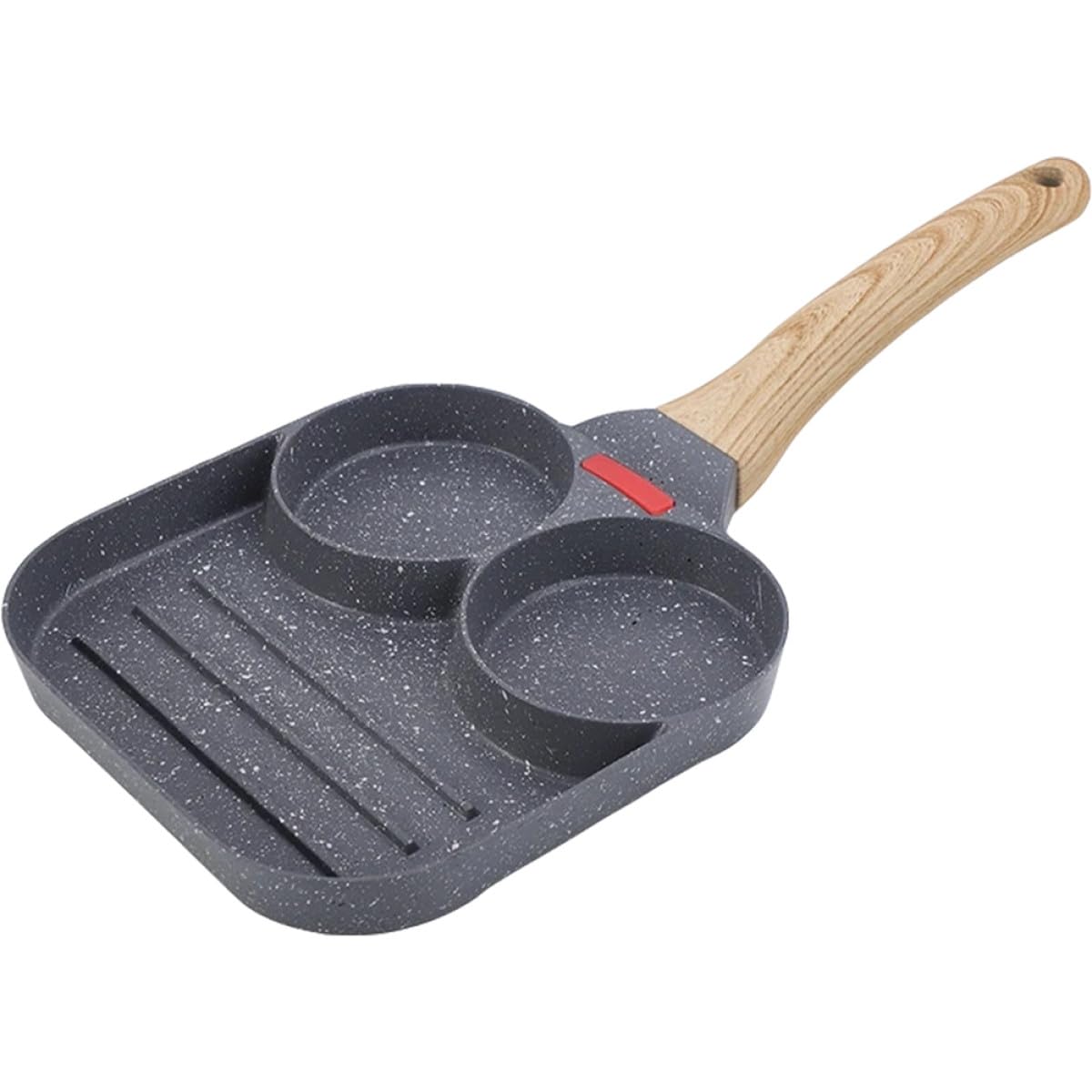 MAGICLULU Padella per Uova Antiaderente per Colazione Tegamino con Sezioni Multiple per Pancake e Hamburger Compatibile Induzione Facile da Pulire e Conservare