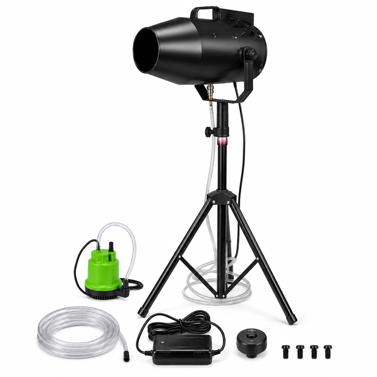 Seifenblasen-Schaummaschine, Elektrische Party-Schaummaschine | 9,84–16,4 Fuß Spray, deckt 215 Quadratfuß ab, mit verstellbarem Ständer, for Bühne, Hochzeiten, Gartenfeiern(Black)
