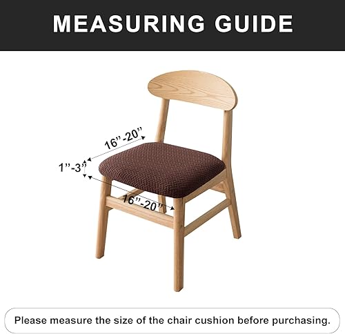 Miniatura 10 de Genina - Fundas impermeables de asiento para sillas de comedor y cocina (color gris pardo, 6 piezas)