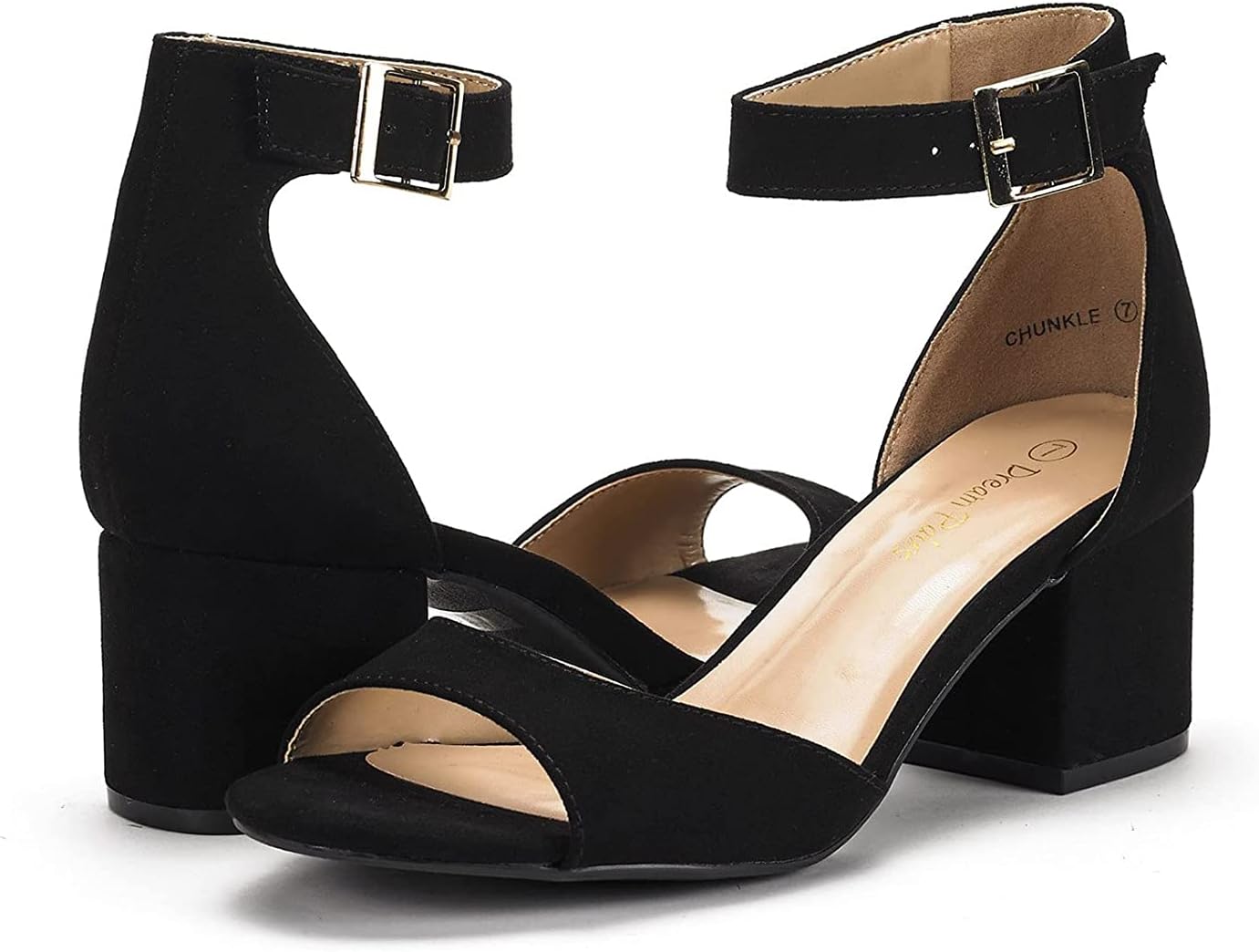 DREAM PAIRS Womens Heels, Chunk Low Heel Comfortable Pump Sandals Dress Shoe - Image 3