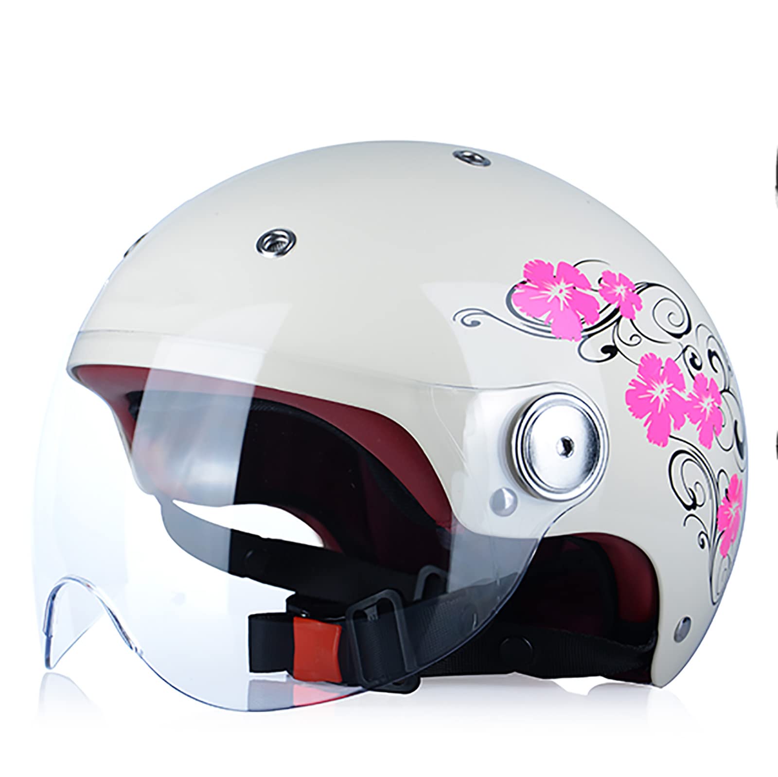 JATIBOSH Segura Y Práctica Motocicleta Casco Half-Helmet, Cuatro Estaciones Motocicleta Casco, Resistencia Al Calor Jet Ciclomotor Abierto Cascos, Jóvenes Hombres Mujeres Certificación ECE