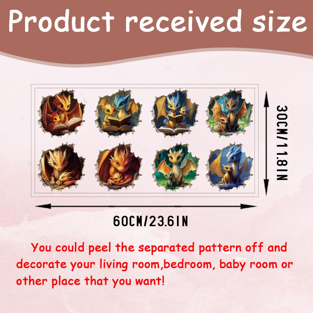 ANATTASOUL Kitchen Wall Stickers Dragon Family Peel and Stick Wall Decals - Image 2