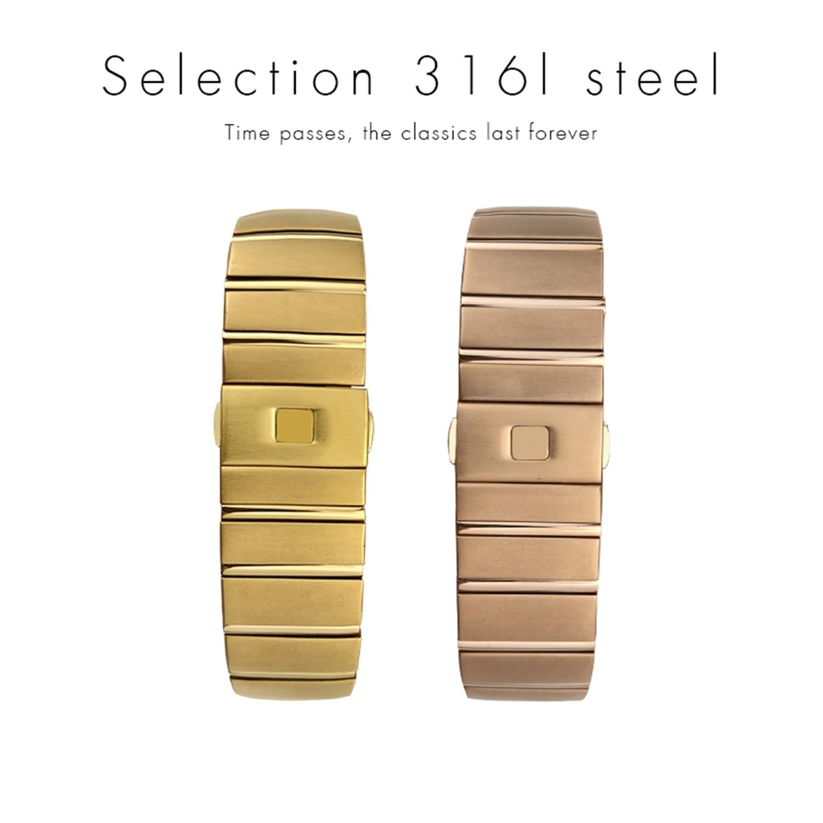CZKE Correa plegable para reloj de acero inoxidable de doble águila de 15 mm, 17 mm, 18 mm, 23 mm, 25 mm