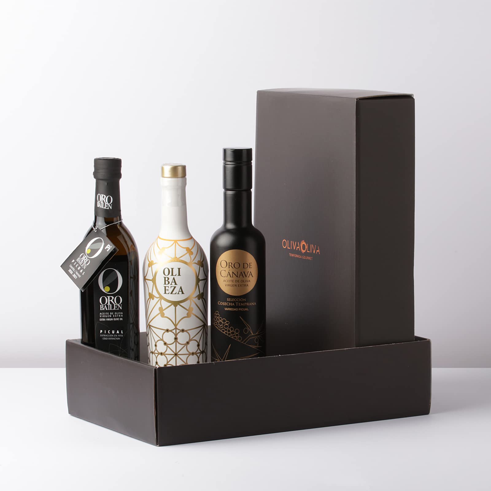 Les meilleures Huiles d'Olive Vierge Extra du monde (Jaén Selección 2021) - Pack de 3 bouteilles de 500 ml (Coffret cadeau en carton)