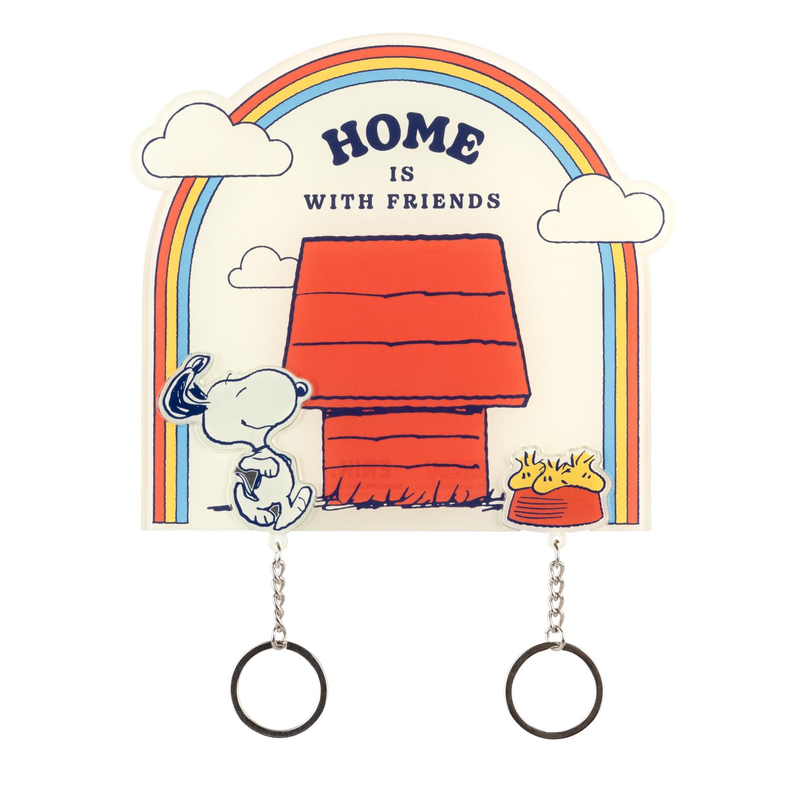 Grupo Erik Multicolour Magnetic Key Holder For Wall With Keychains - Snoopy Gifts For Dog Lovers | Key Organiser With Magnetic Keyring, Home Decor, Hallway Decor | Peanuts Snoopy Merch, New Home Gifts For Friends