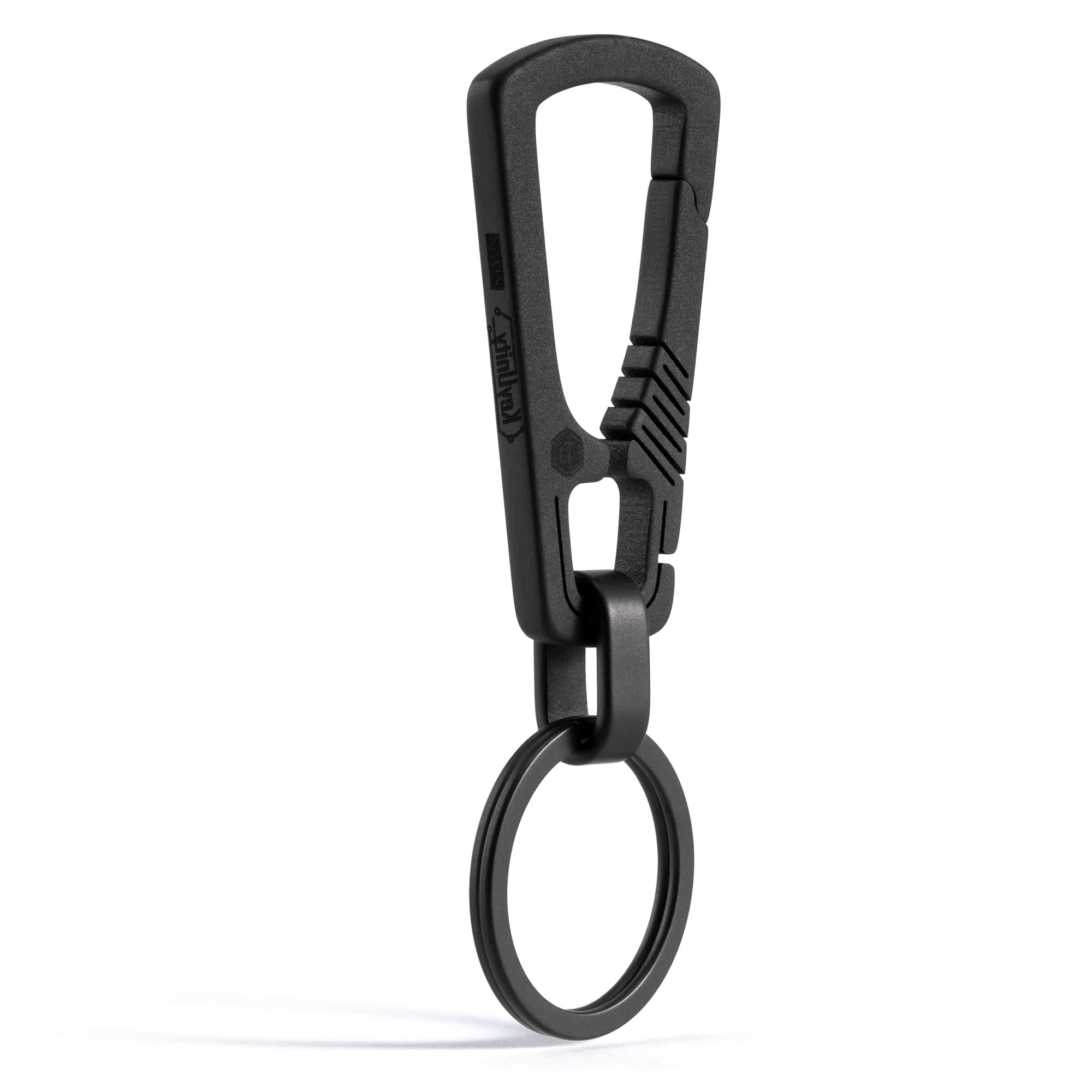 Keyunity Men's Km04bk Titanium Carabiner Keychain Clip, Titanium Keyring, Edc Quick Release Key Holder Organizer, Carabiner Clip For Keys,Keyrings For Belt Key Holder, For Outdoor Activities & Home Use