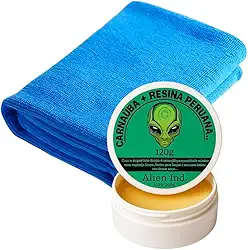 Cera Automotiva Carnaúba Alien Ind + Resina Peruana 120g | Brilho Espelhado, Remove Pequenos Riscos, Proteção e Revitalização da Pintura e Queimados