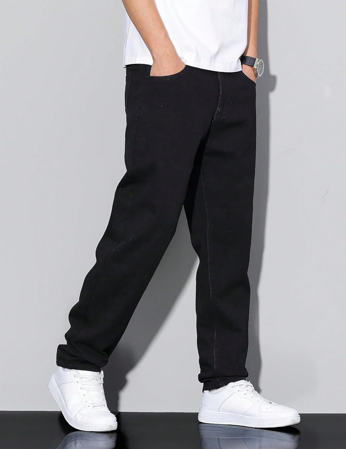 Mens Jeans Regual Fit Y2K Denim Pants Hip hop Streetwear Trousers - Image 4