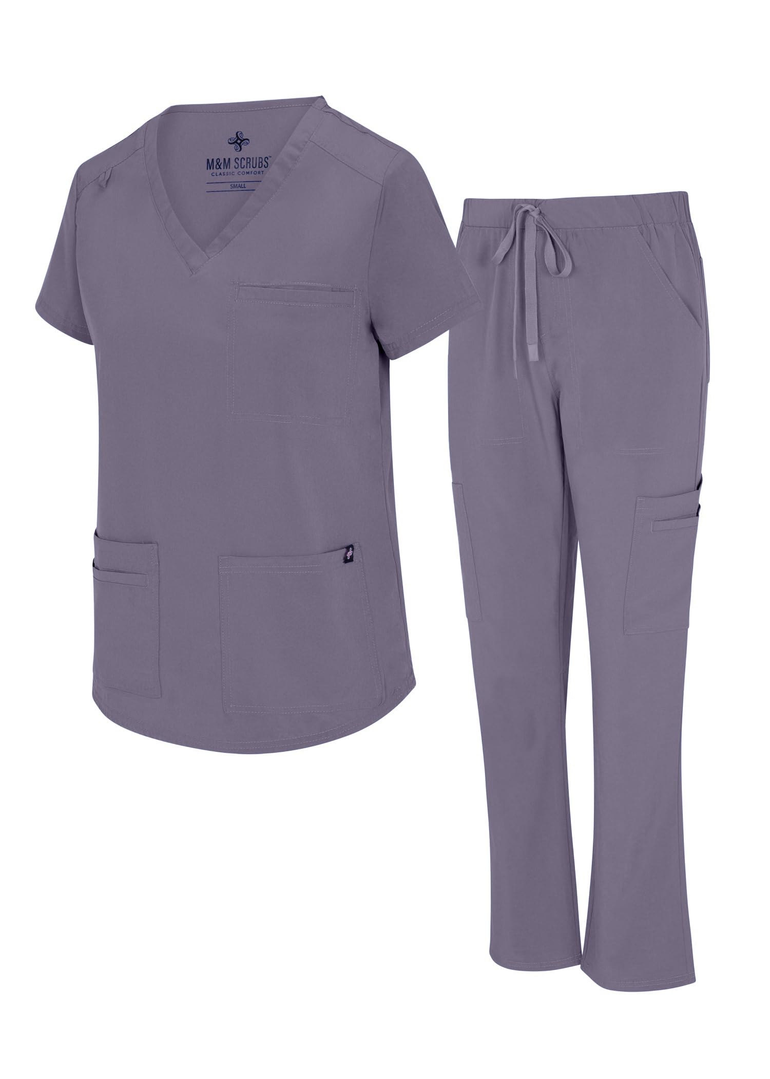 Natural Uniforms Womens 11 Pocket Cool Stretch Cargo Scrub Set with Regular and Petite Sizes