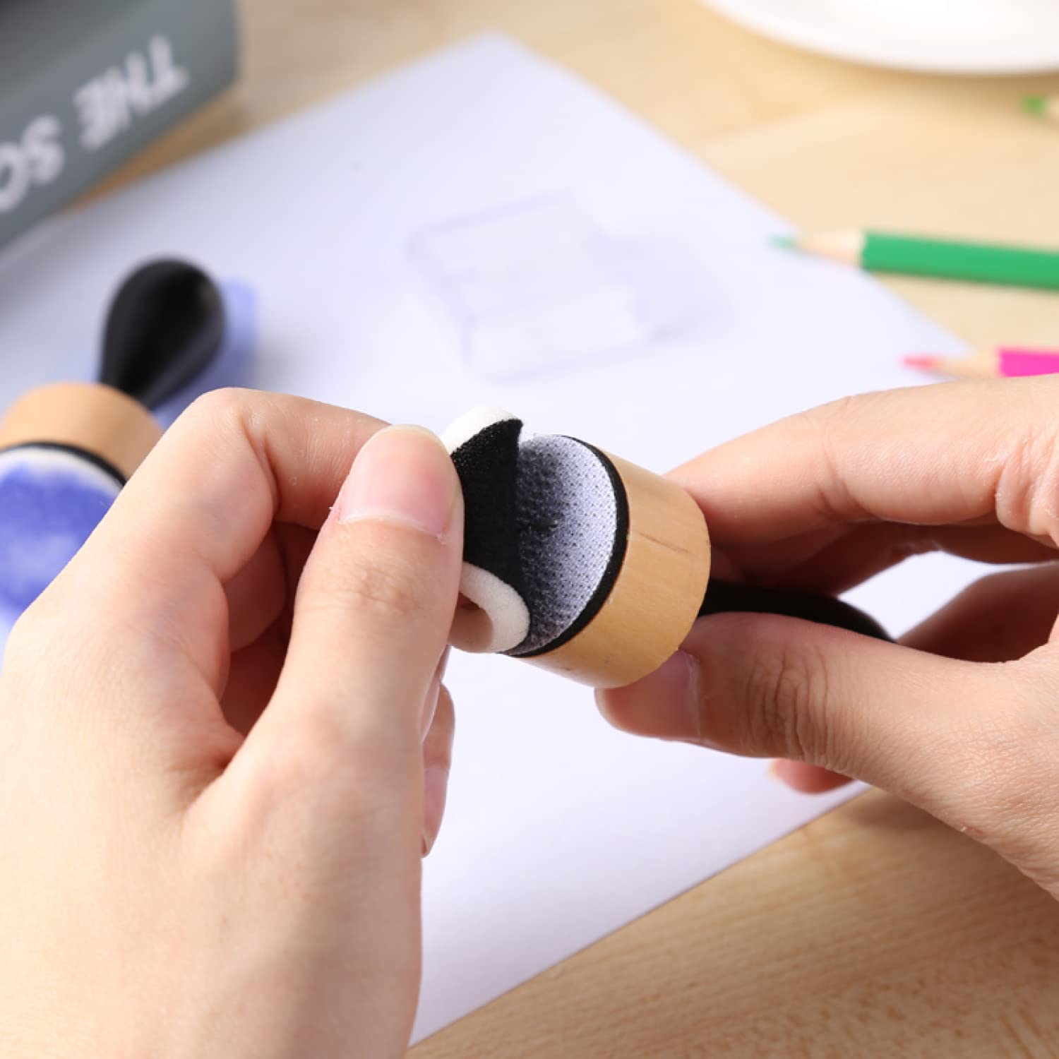 14 mini colori a inchiostro per miscelare strumenti miscelazione fluidi per miscelazione inchiostriPiccoli pennelli in spugna strumentidi miscelazione a manoper faidate scrapbooking