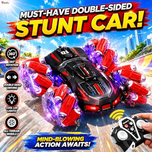 Image of VikriDA 4WD RC Stunt Drift Car with Hand Gesture Sensor, 360 Rotating Remote Control Car, High-Speed Off-Road Crawler Racing Toy for Kids Boys Adults (Age 5+) - Multicolor