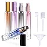 5PCS 10ml Glass Refillable Travel Perfume Atomizer Bottles,Mini Empty Cologne Spray Bottle,Pocket Size Sprayer Portable for Travel and Sample Container Toiletries Dispenser