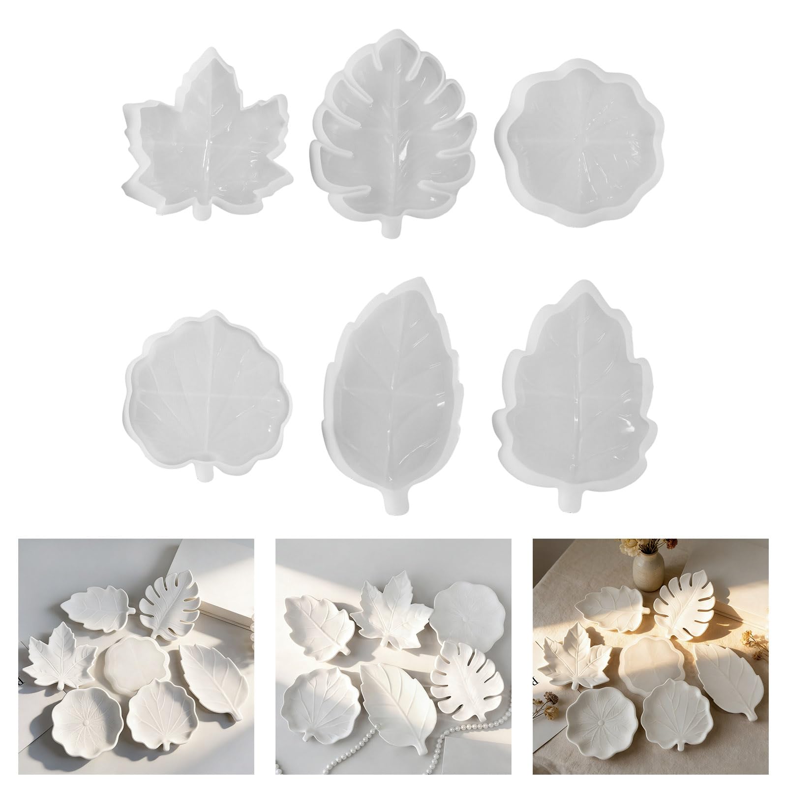 8 stampi in silicone flessibili per resina e vassoi decorativi in silicone