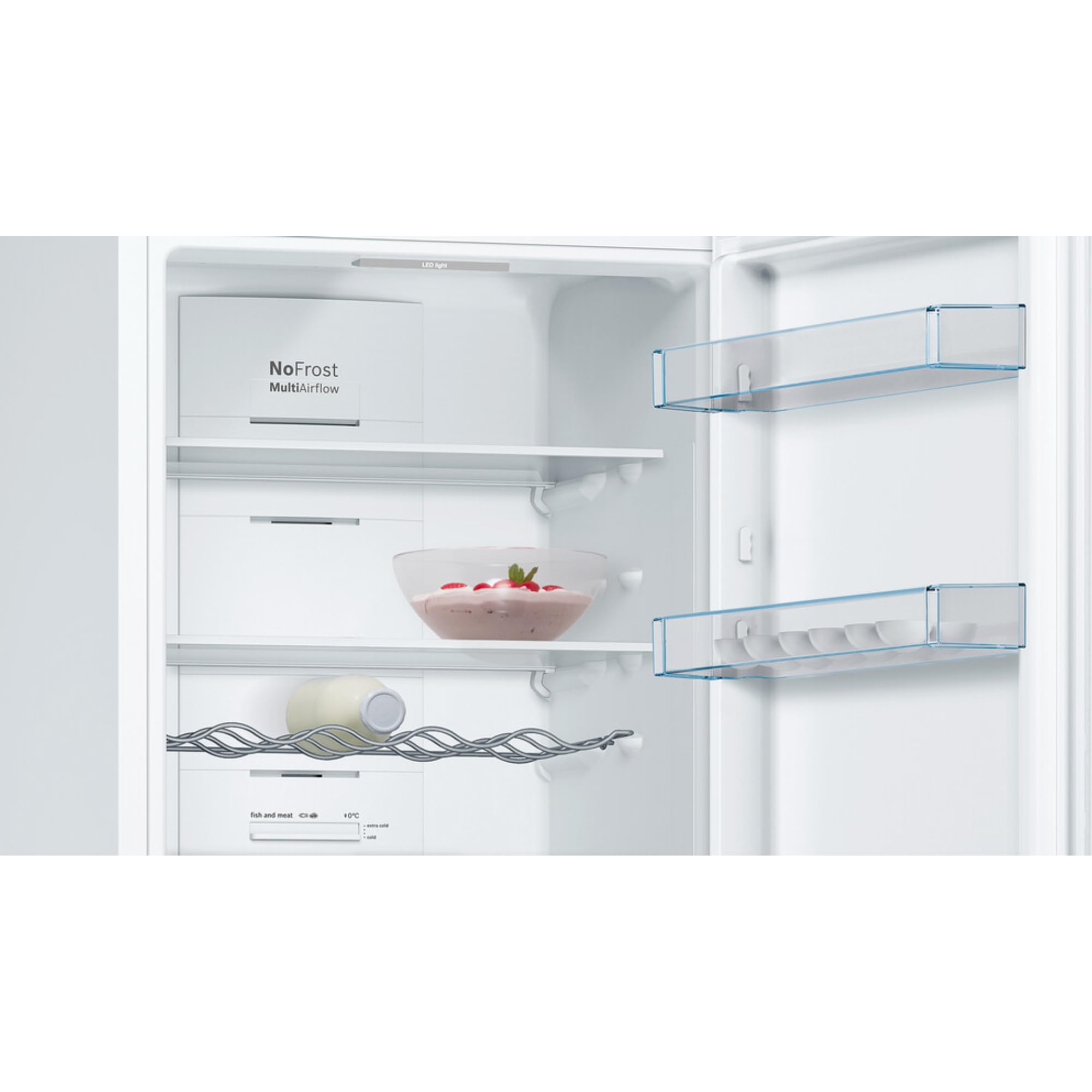 Bosch - Frigorífico Combinado, Libre Instalación, Serie 4, 60 cm de ancho, Total NoFrost, Blanco, KGN362WED
