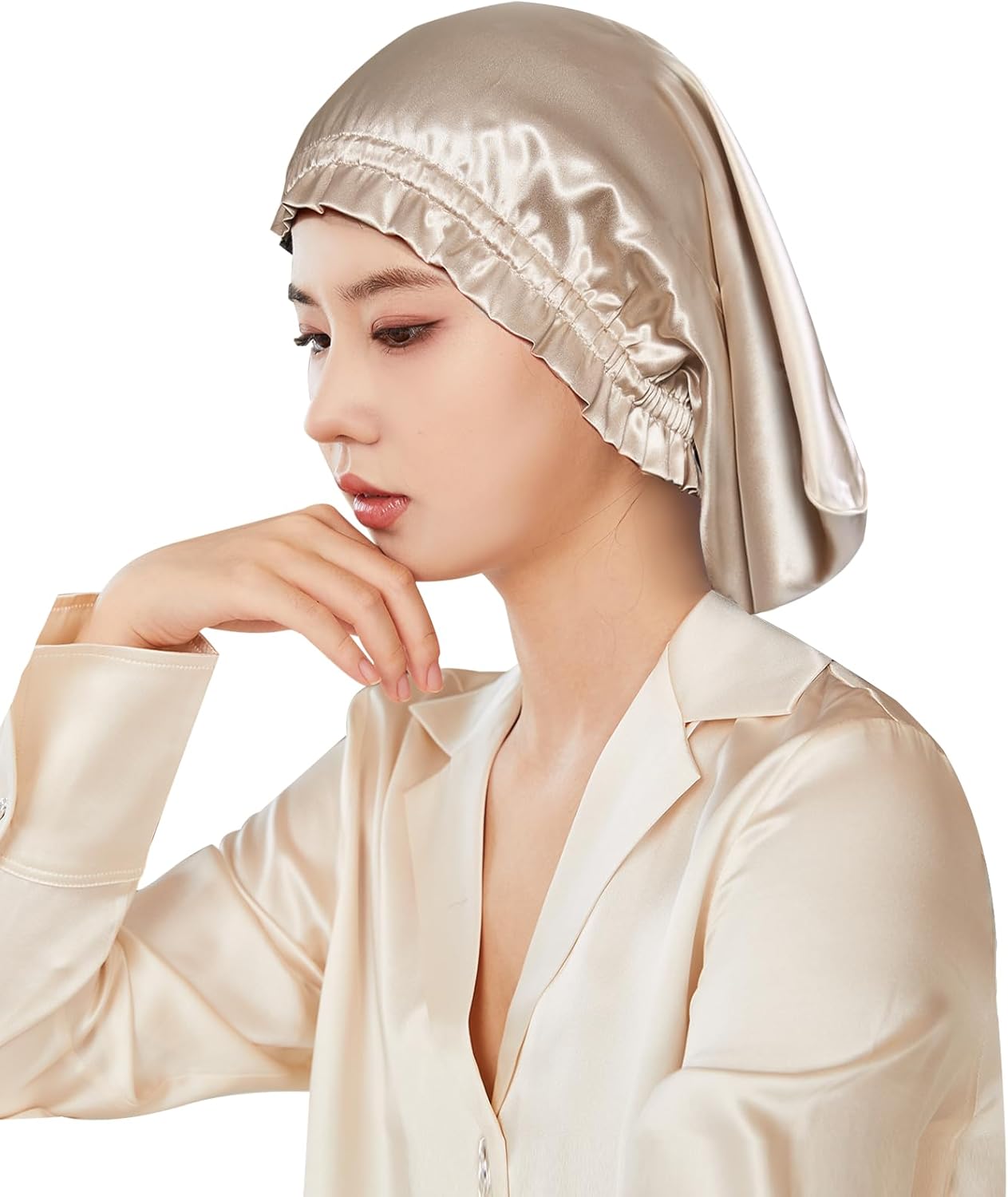 [Utukky] シルクナイトキャップ シルクキャップ 筒型デザイン 朝まで脱落なし シルク100% シルクナイトキャップ ロングヘア用 ヘアキャップ 枝毛・寝癖防止 就寝用 誕生日 プレゼント  Amazonで販売中