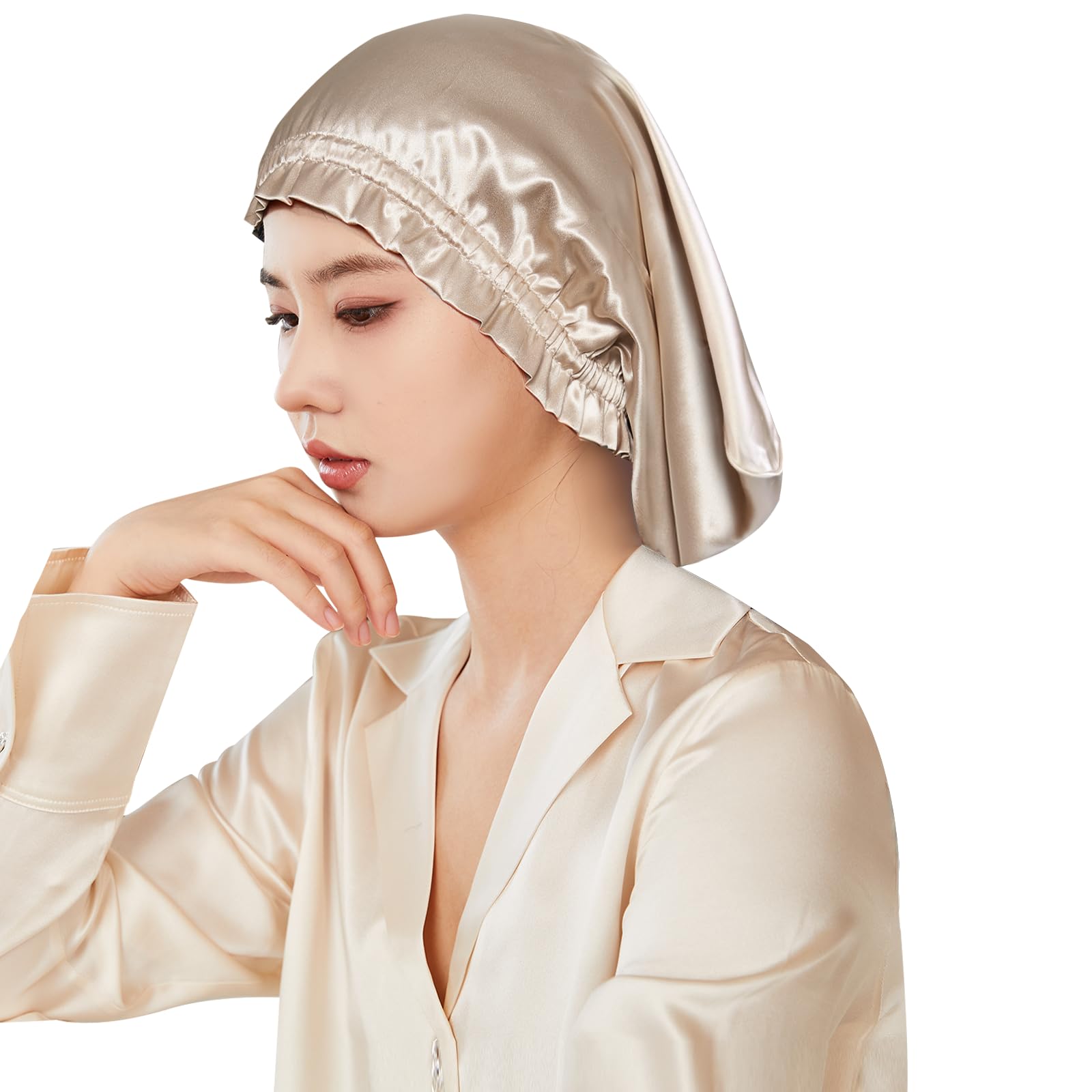 [Utukky] シルクナイトキャップ シルクキャップ 筒型デザイン 朝まで脱落なし シルク100% シルクナイトキャップ ロングヘア用 ヘアキャップ 枝毛・寝癖防止 就寝用 誕生日 プレゼント