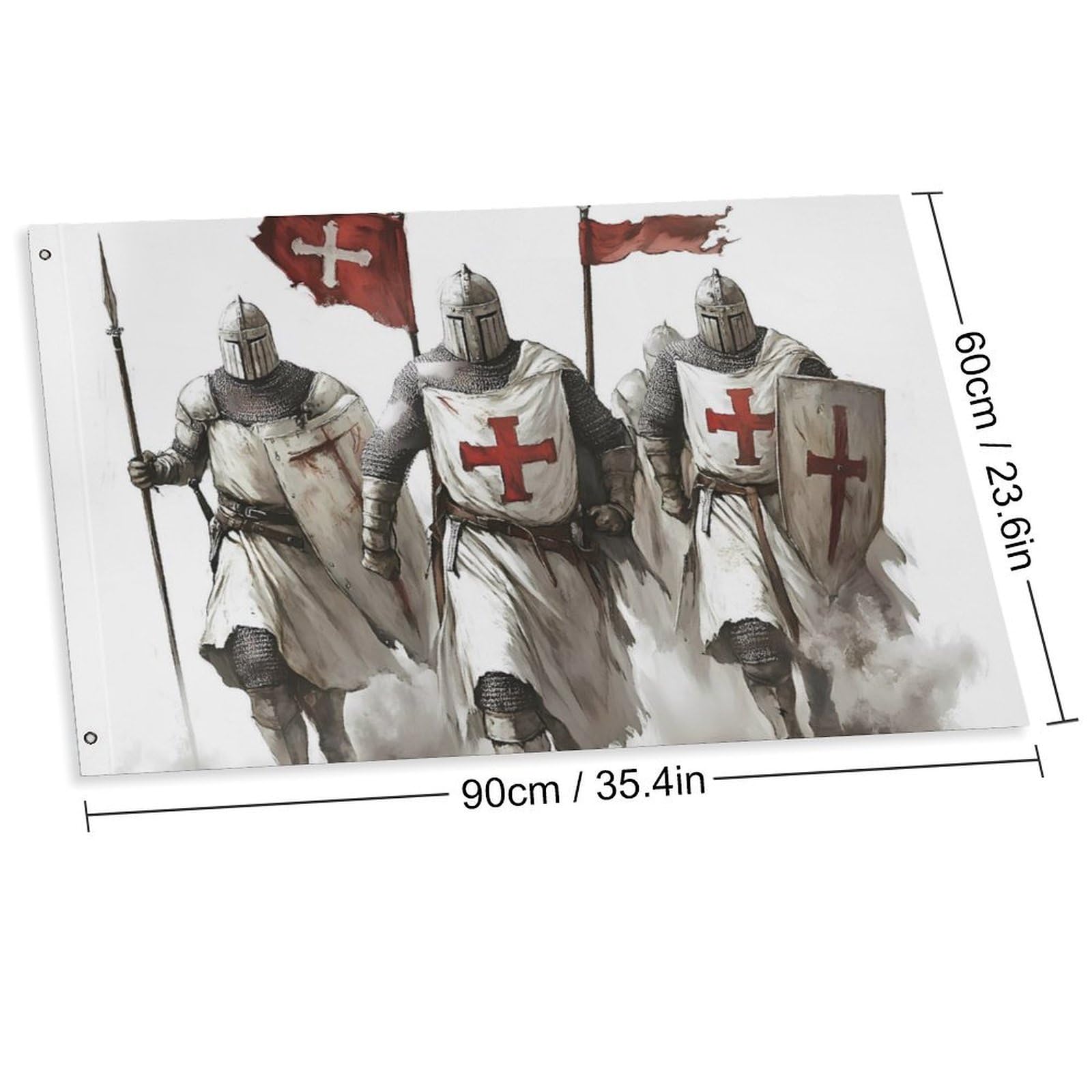 Knights Templar Multifunctional Garden Flag Printed Welcome House Flags Memorial Day Banners for Yard Outdoor - Image 2