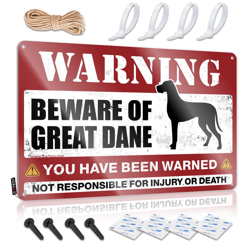 Metal Signs Vintage Funny Beware Of Great Dane Tin Sign Pool Signs And Decor Outdoor Beer Decor(30X40CM)