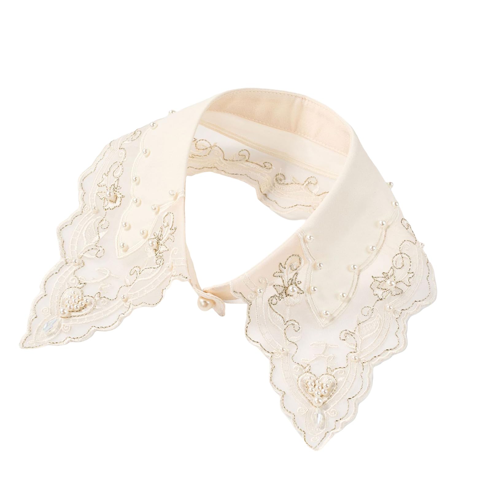 MICFENY Vintage Lace Choker Neckpiece With Pearl Embellishments Comfortable Polyester Fashion Accessory