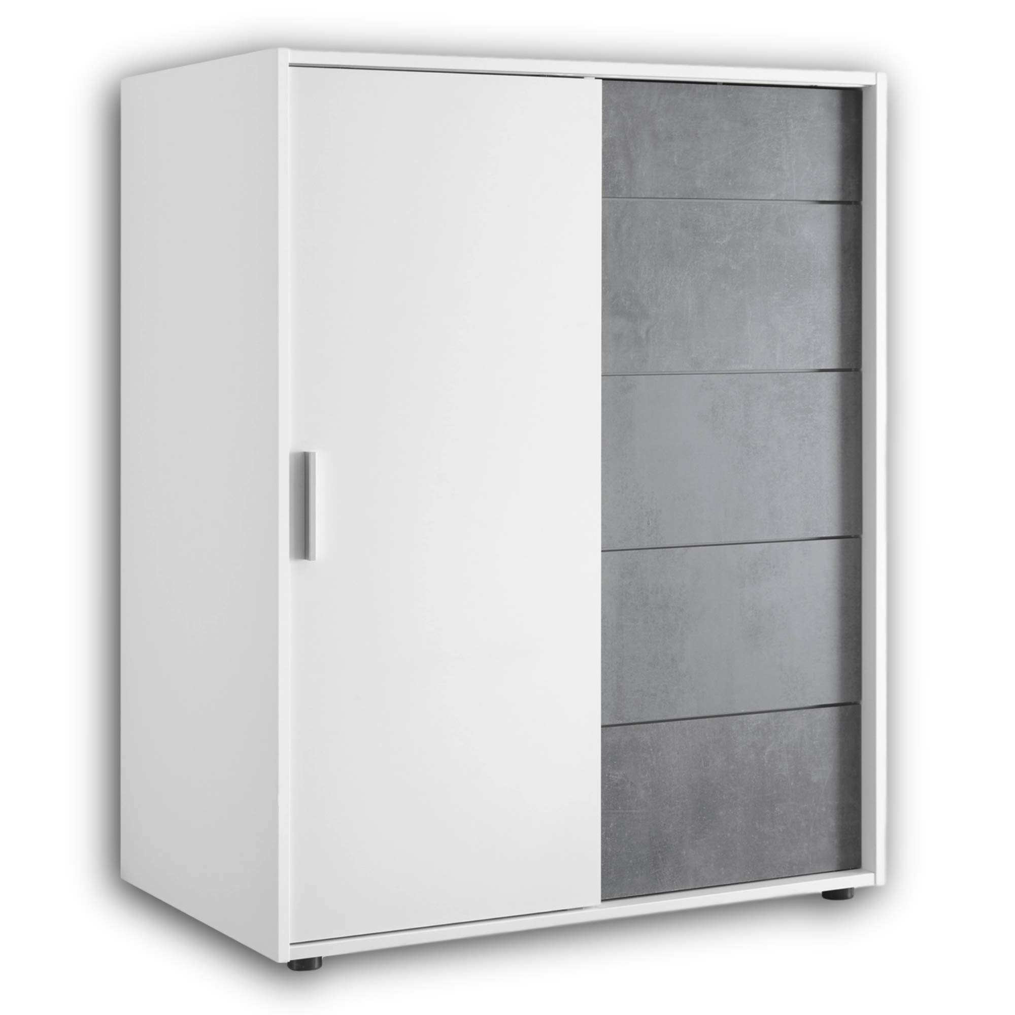 Stella Trading Sanibel Einbauschrank Für Kühlschrank - Moderner Hochschrank In Chromix Weiß