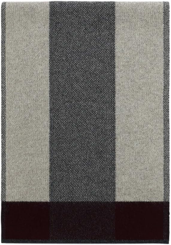 HBJWOV Cashmere men's scarf for business travel, autumn and winter warmth, knitted plaid long scarf