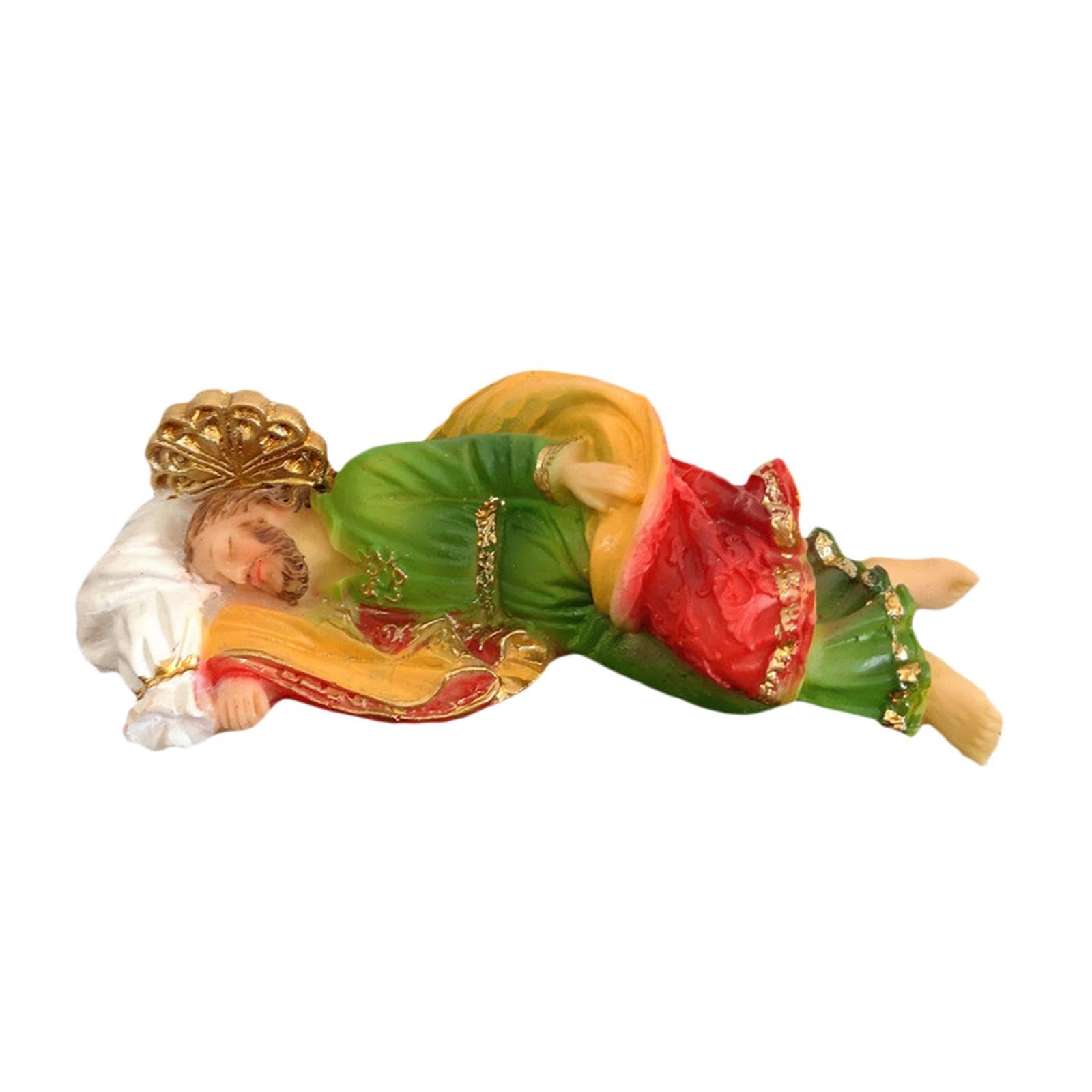 Ioensy Religious Sculpture Joseph Statue, Figure Catholic Figure Ornament, Resin Jesus Joseph Statue, Sleeping Joseph Statue for Tabletop, Car, 11cm