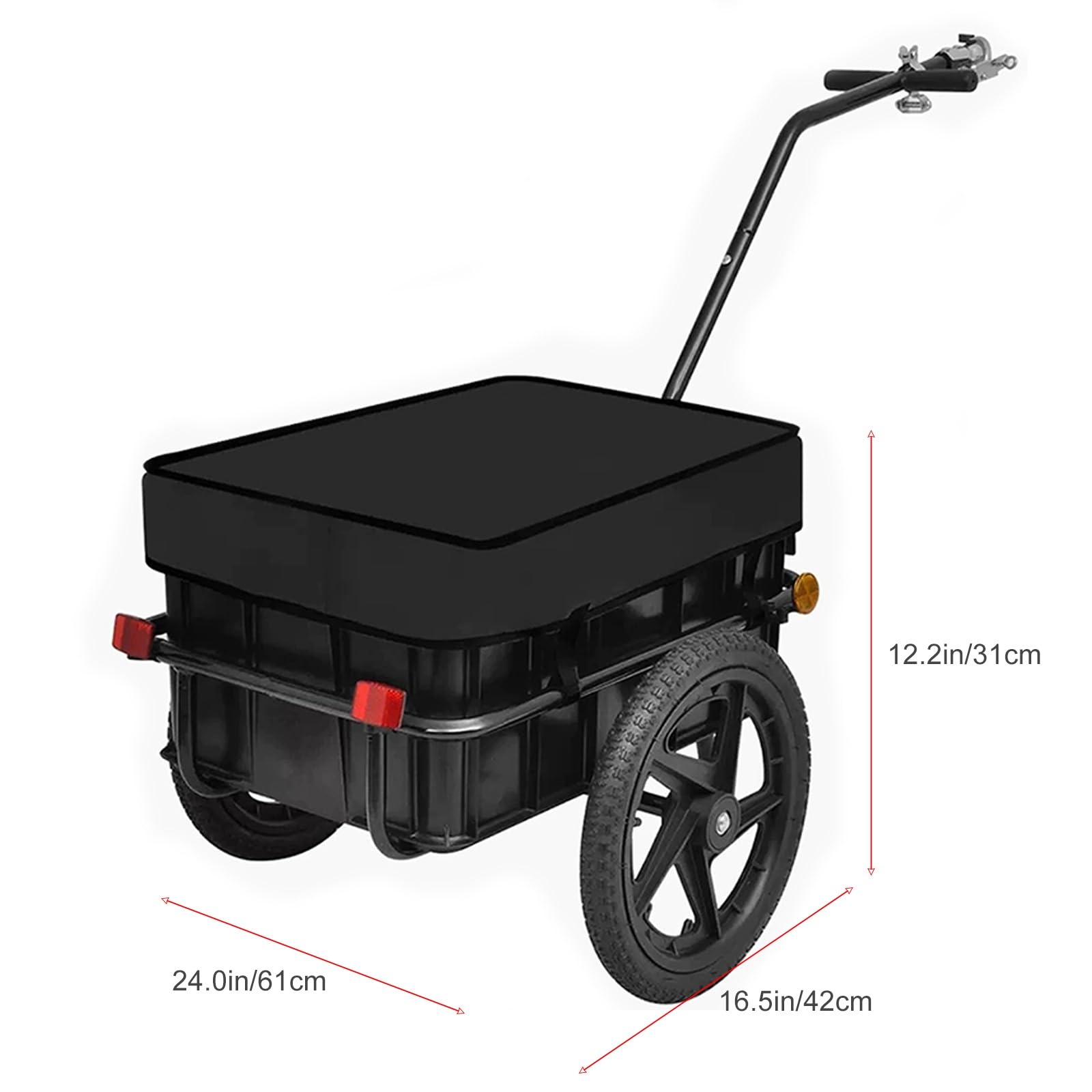 Remolque de carga plegable para bicicleta y remolque de bicicleta para perros con enganche de liberación rápida, reflectores para camping, viajes y compras