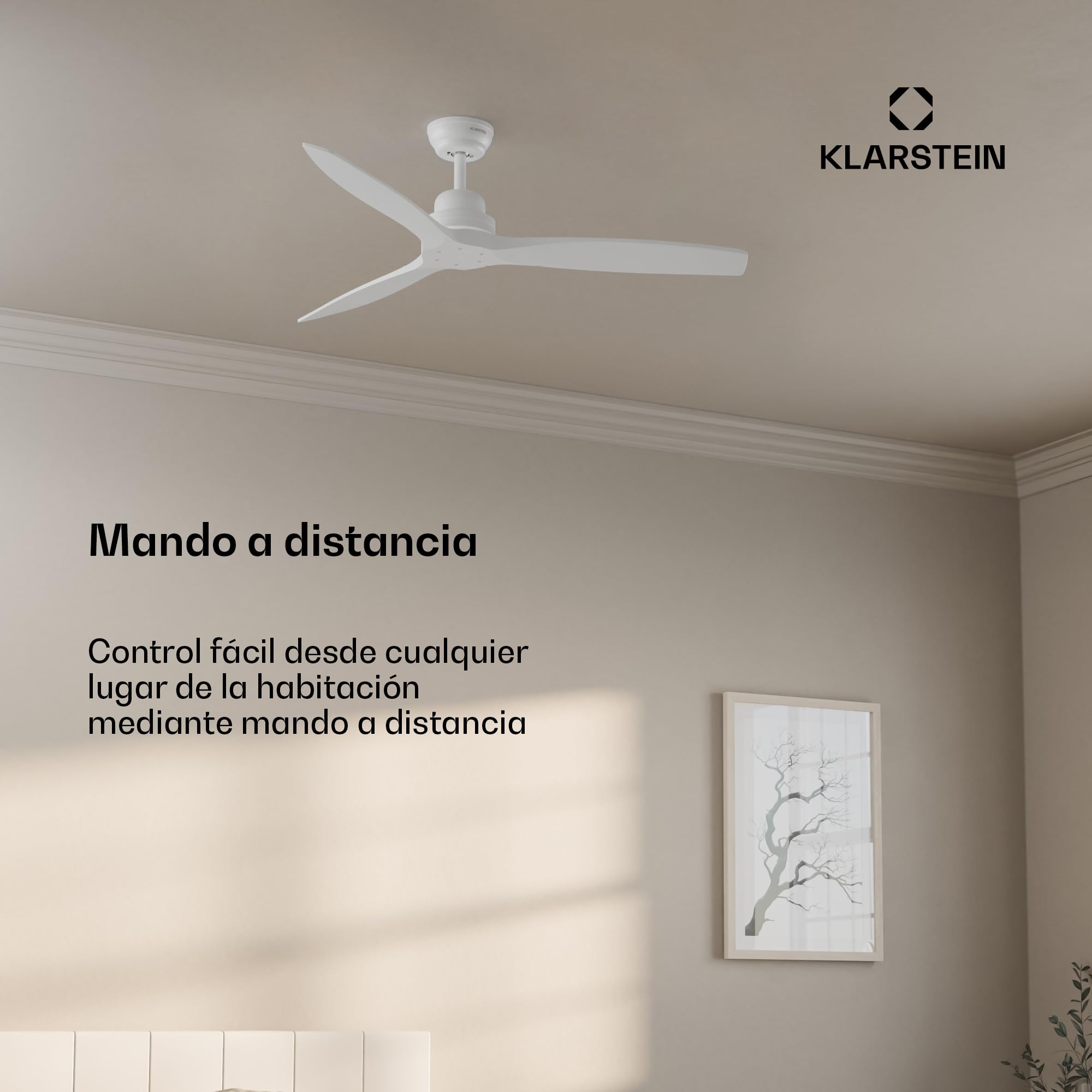 KLARSTEIN Santa Elena Ventilador de Techo 52" – Mando a distancia, 6 velocidades, Silencioso (45 dB), 9060m³/h, Aspas de Madera, Modos Verano e Invierno, Temporizador de 8h