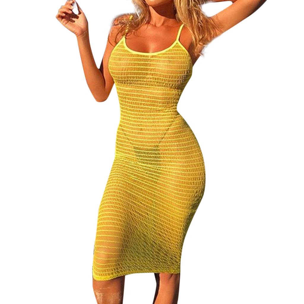TDEOK Vestido de playa para mujer, sexy, transparente, poncho de playa para mujer, verano largo, pareos, vestido de playa, sin mangas, vestido de verano, transparente, maxivestido, túnica, poncho de baño,