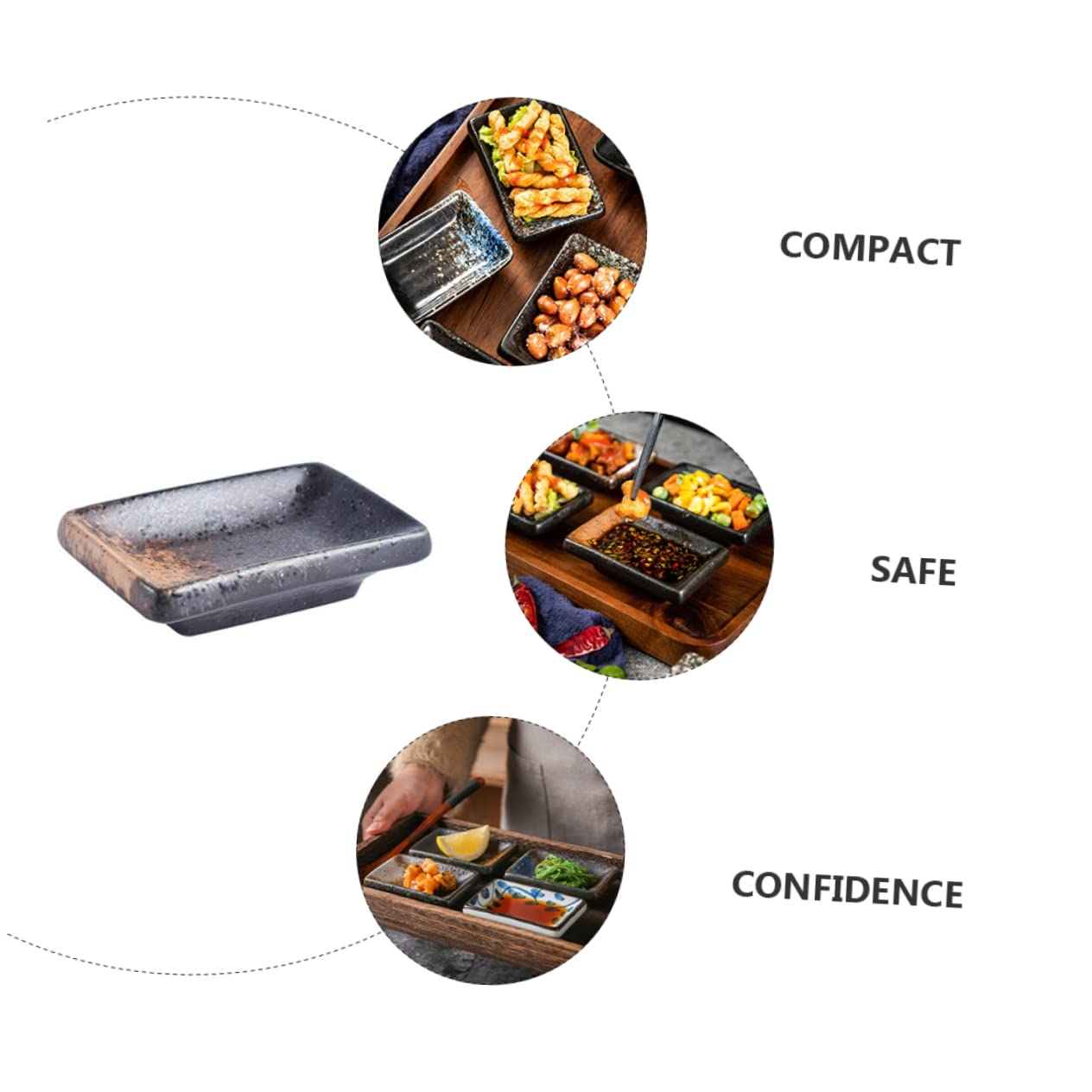 OUNONA 4pcs Japanese Style Sauce Dishes Compact Seasoning Bowls for Home and Restaurant Use Easy to Clean and Convenient for Soy Sauce Dipping and Condiments