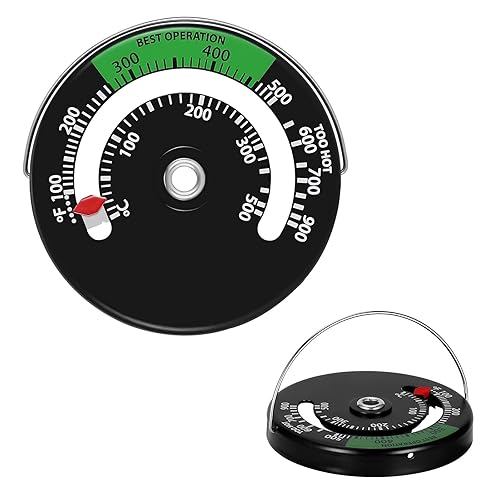 Termómetros magnéticos de la estufa de acero inoxidable termómetro de monitoreo magnético de la estufa superior termómetros para la chimenea, tubo