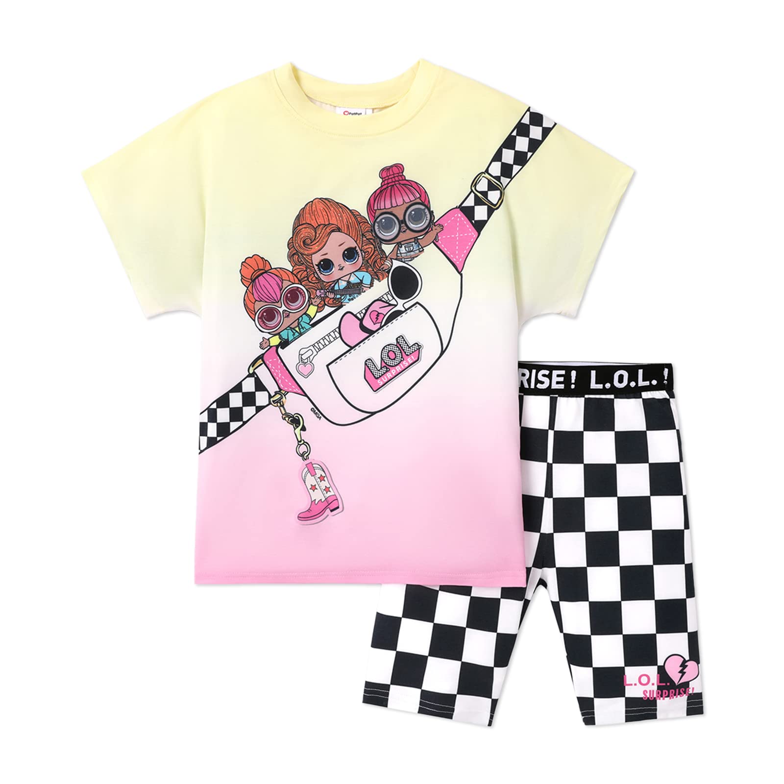 L.O.L. Surprise! Girls Clothes Set Doll Print Sleeveless Tank Top and Shorts Kids Girl Clothes