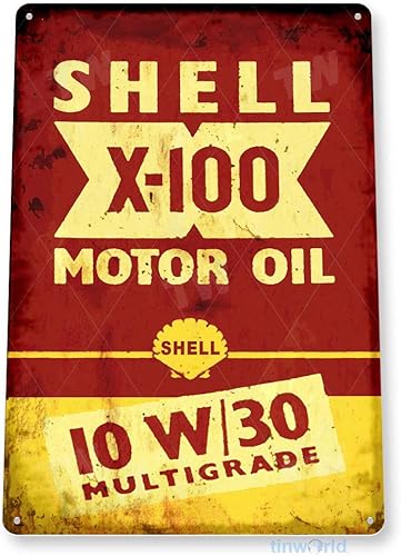 Tinworld Signo de estaño Shell X100 Motor Oil Sign C992