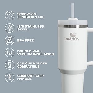 STANLEY Quencher H2.0 Tumbler with Handle and Straw 30 oz | Flowstate 3-Position Lid | Cup Holder Compatible for Travel | Insulated Stainless Steel Cup | BPA-Free | Cranberry