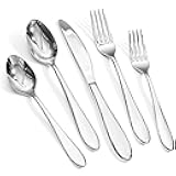 KINGSTONE 40-Piece Silverware Set for 8,18/10 Premium Stainless Steel Flatware Set, for Home, Restaurant, Wedding and Party Use, Mirror-Polished Cutlery Set, Dishwasher Safe.