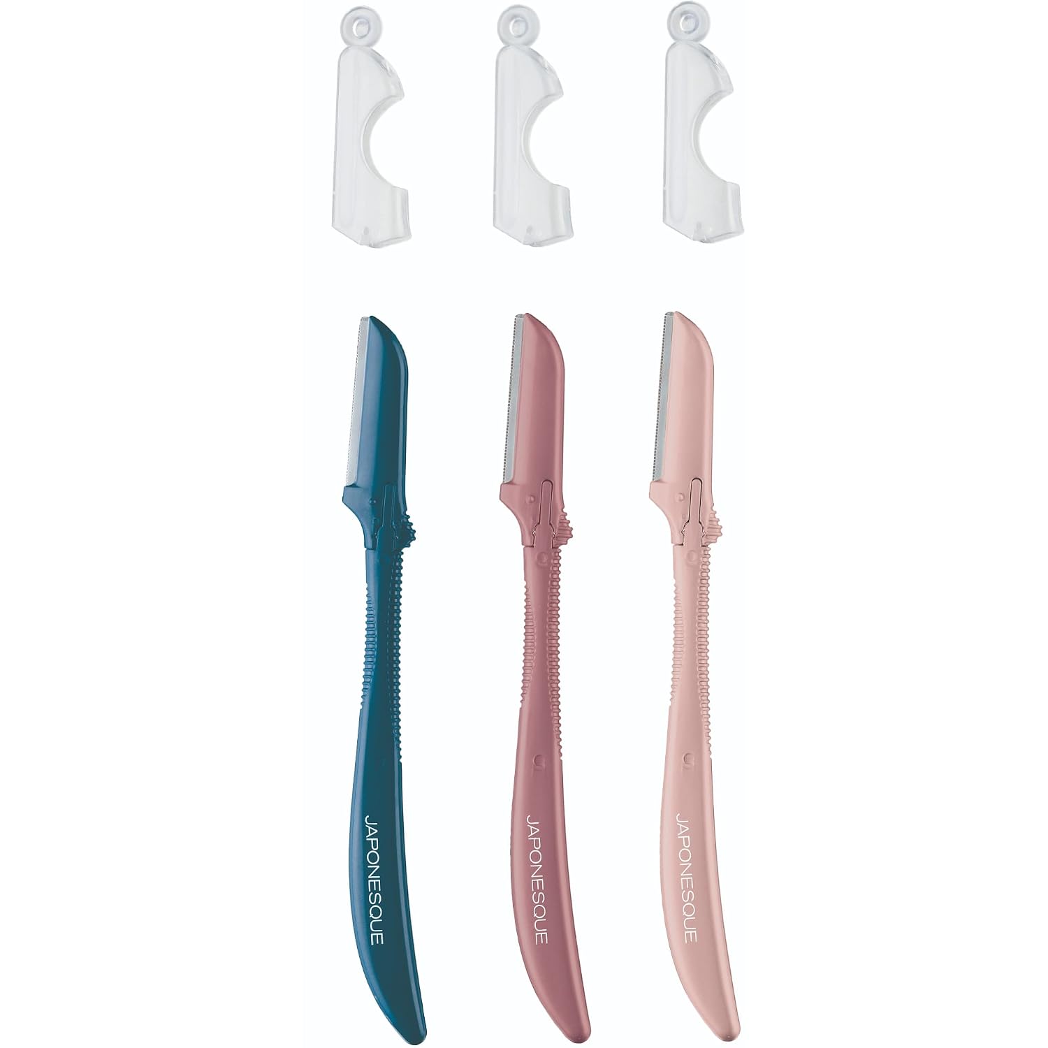 JAPONESQUE Dermaplaner Facial Razors - 3 Piece Set, Facial Hair Razor Kit - One Blade Dermaplane Razor For Women