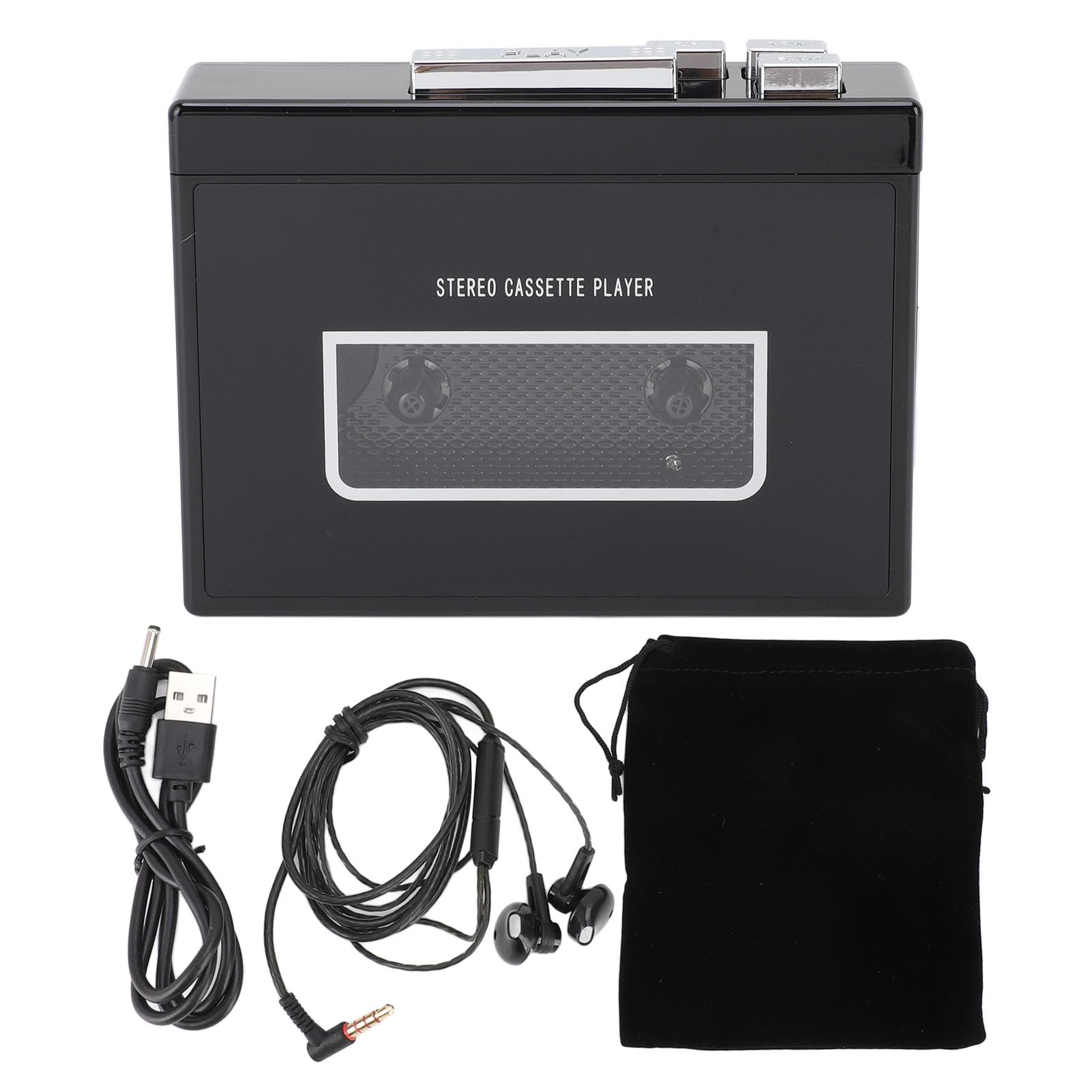 Portable Cassette Player, Cassette Playback and Control Cassette Tape Player with a Standard 3.5mm Jack Versatile Music Playback Tape Recorder (B)