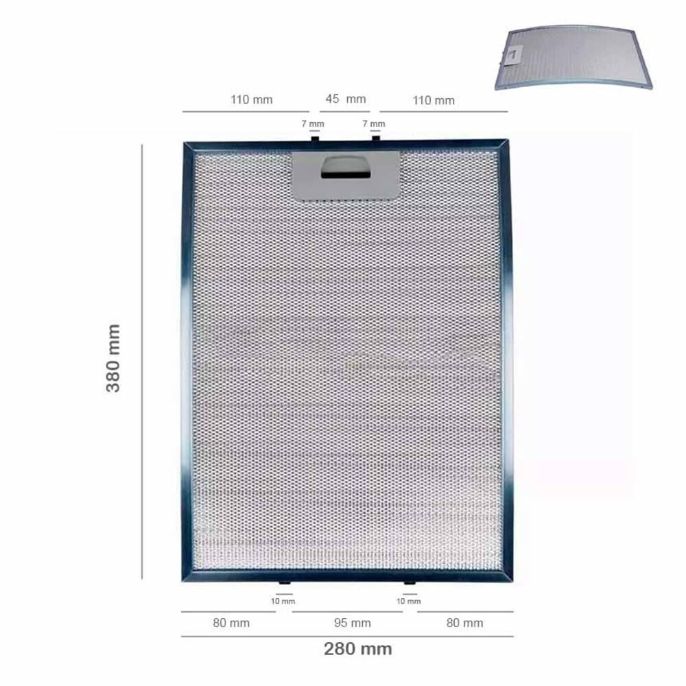 Recamania Filtro Metalico Campana Extractor TEKA C610 C620 Curvado 37x28 61865020