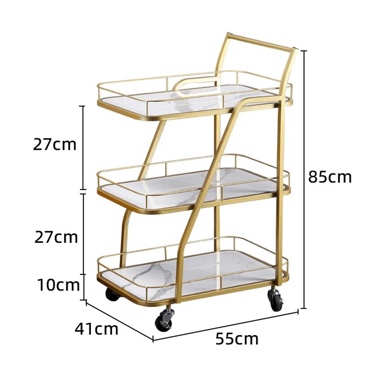 Carrello Multiuso da Cucina Carrello Bar, Carrello da Servizio Bar Domestico, Carrello da Vino a 3 Livelli for Cucina, Sala da Pranzo, Bianco Carrello di Servizio(Nero)