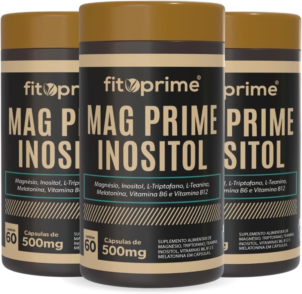 Kit 3x Mag Prime Inositol 500mg 60 Cápsulas