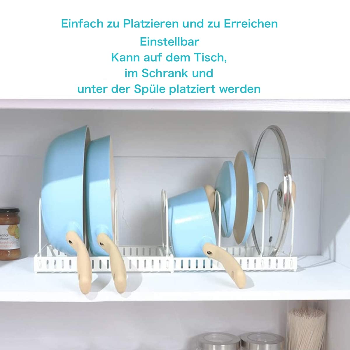 Organizer Per Coperchi Pentole - Porta Coperchi Da Cassetto Con 6 Divisori - Foto 9