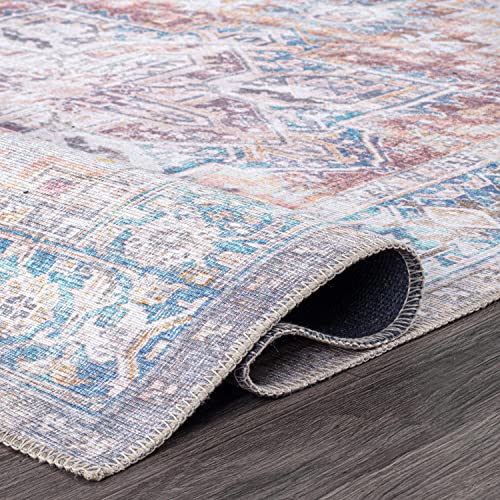 Rugshop Bohemian Distressed Stain Resistant Flat Weave Eco Friendly Premium Recycled Machine Washable Area Rug 10'X14' Rust #TOP4
