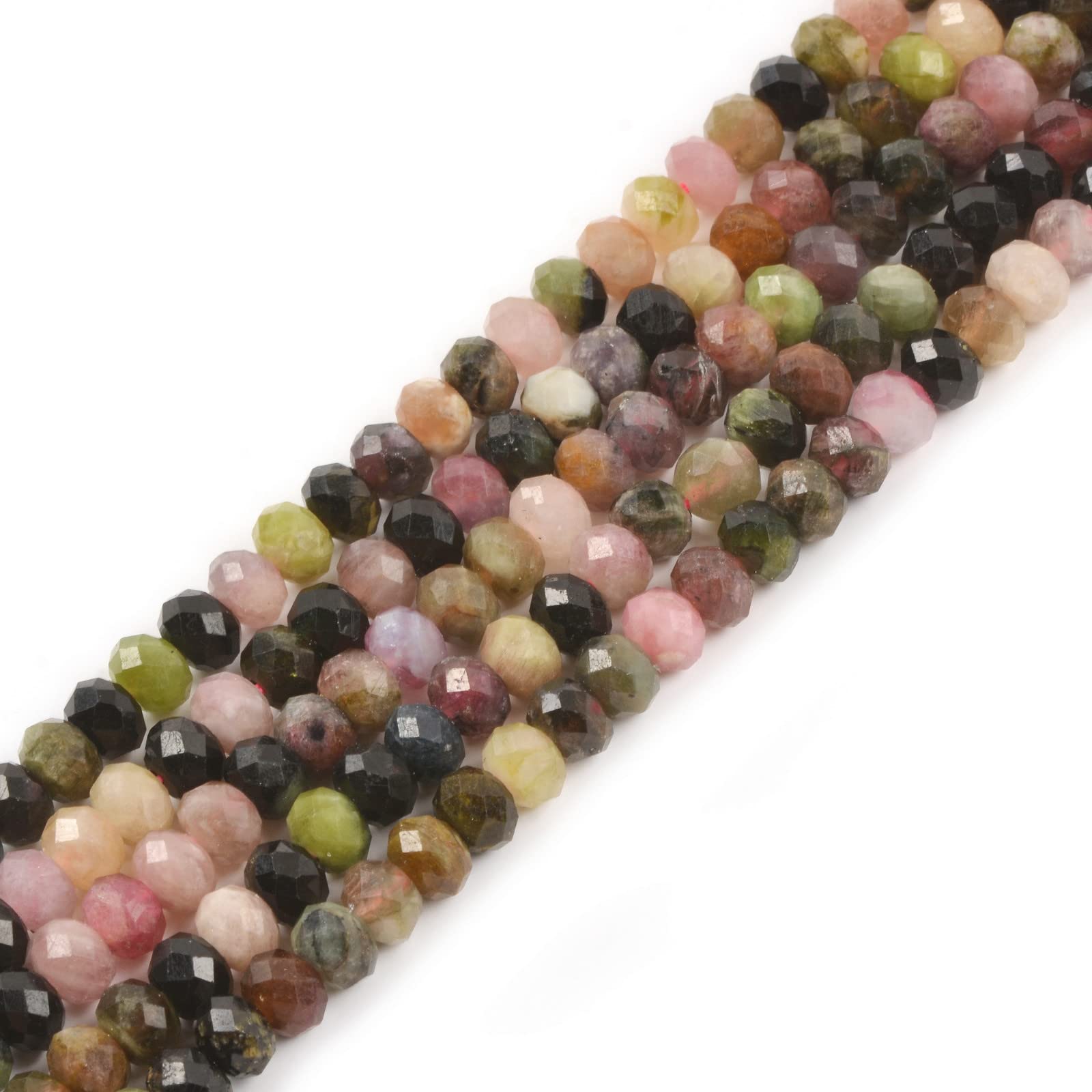 Tourmaline multicolore 6mm perles facettées pour vos ateliers de bijoux bohèmes