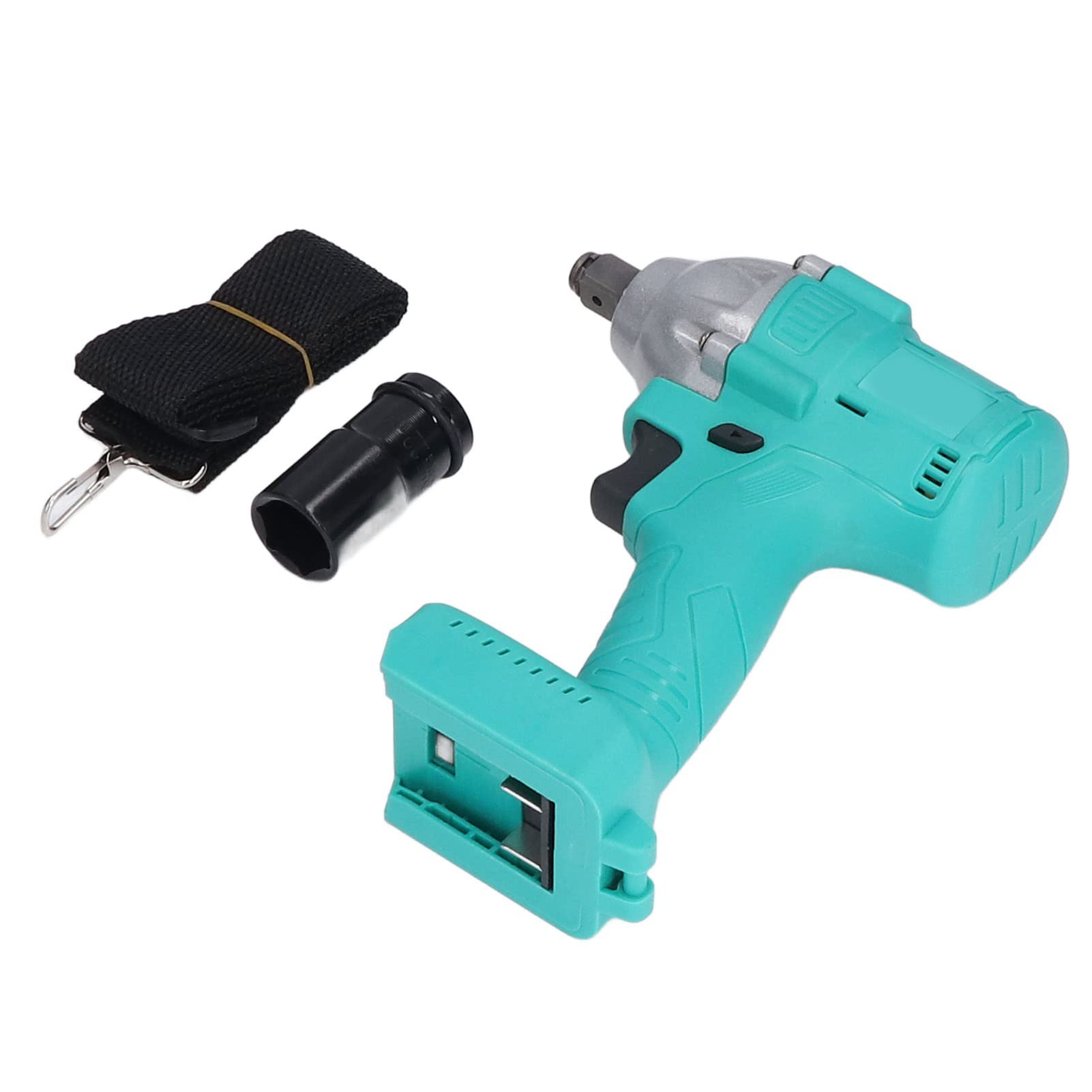 WeiyirotyElectric Impact Wrench, Cordless 1/2in Chuck 330N.m Power Tools 0-3000r/min Brushless Easy Switching Professional with Socket for Construction for Car for Home