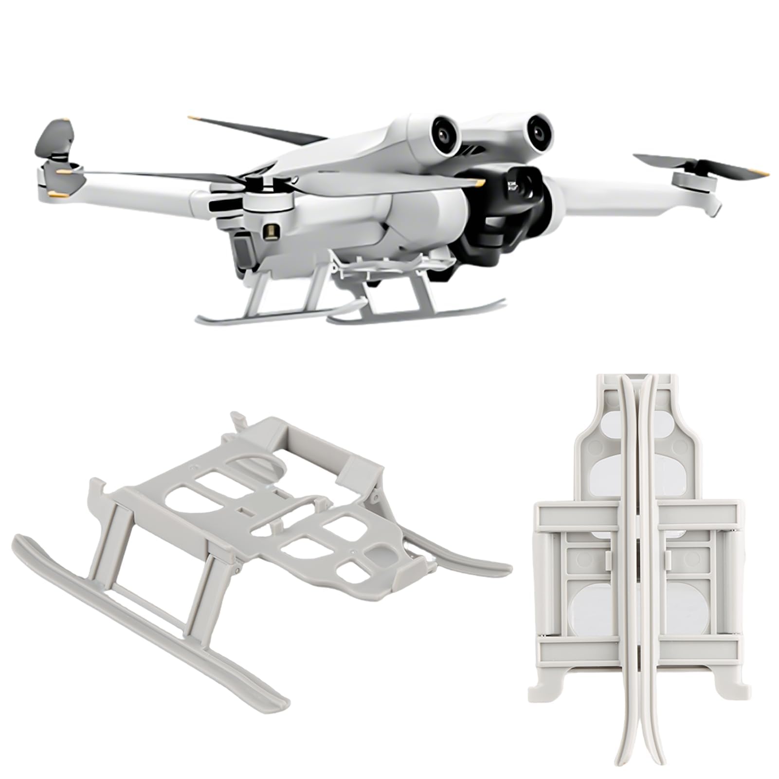 Foldable Landing Gear for DJI Mini 3 Pro, Lightweight Extension Legs Support Protector Kit Quick Release Drone Accessories for Safe Landing on Grass and Sand, Grey