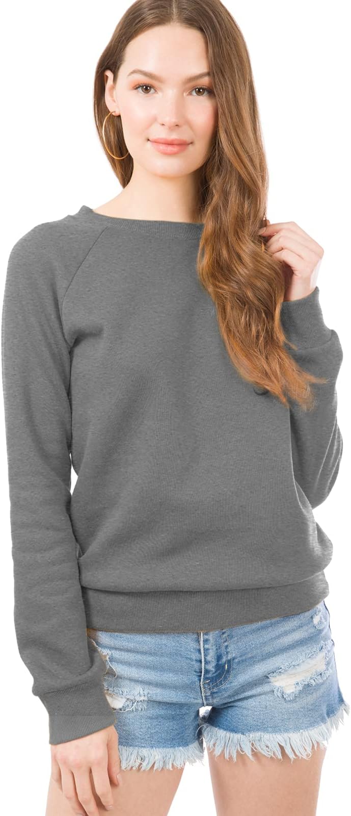 Design by OliviaWomen's Basic Soft & Comfortable Pullover Fleece Crewneck Sweatshirt