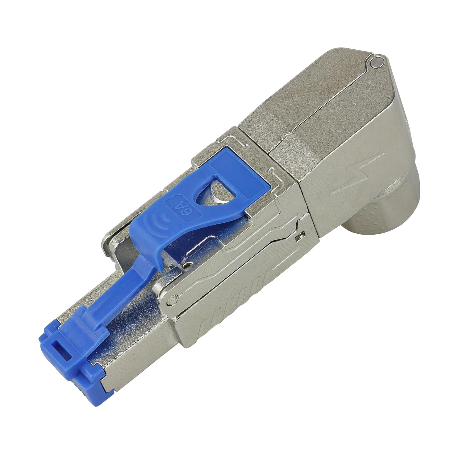 AIXONTEC 4 Stück RJ 45 Stecker Winkeladapter in 4 Winkel verstellbar Cat 6A Crimp Steckverbinder gewinkelt Werzeuglos für Cat.7 Verlegekabel LAN Netzwerk Anschluss 10 Gbit/s