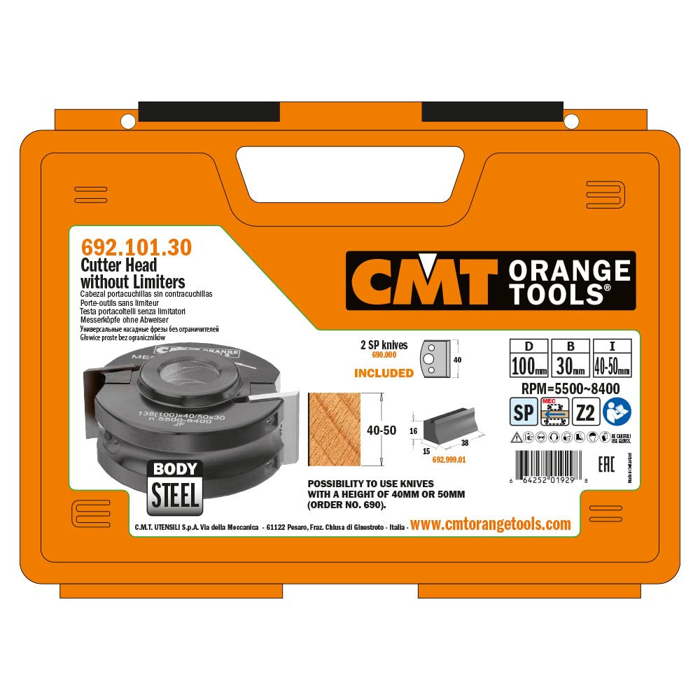 CMT ORANGE TOOLS 692.101.30 - STAHL-MESSERKOPF OHNE ABWEISER D=100X40 F=30